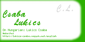 csaba lukics business card